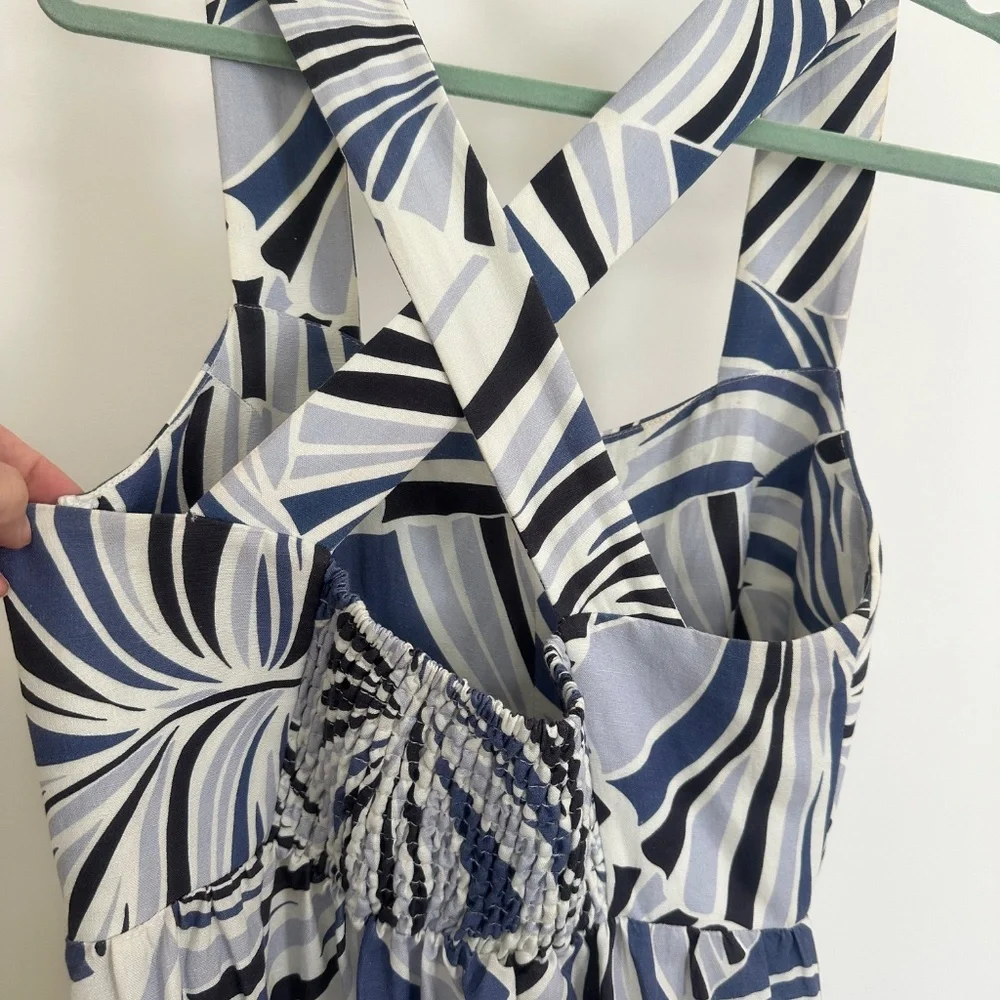 Tuckernuck Blue Palm Maxi Dress size M - Picture 4 of 5